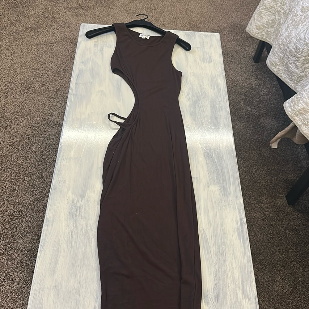 Superdown brown cutout dress size Small